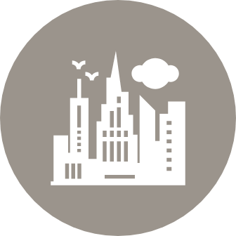 Take in the skyline views at the expansive rooftop lounge with fireplace
