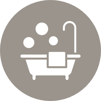 Unwind in a luxurious, oversized soaking tub
